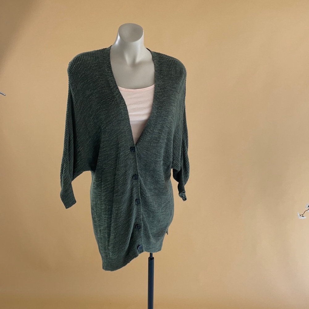 AE Dark Green 3/4 Sleeve Cardigan
